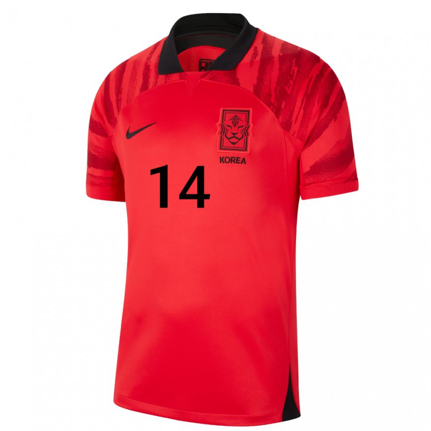 Hombre Camiseta Corea Del Sur Chul Hong #14 Rojo Volver 1ª Equipación 22-24 Perú