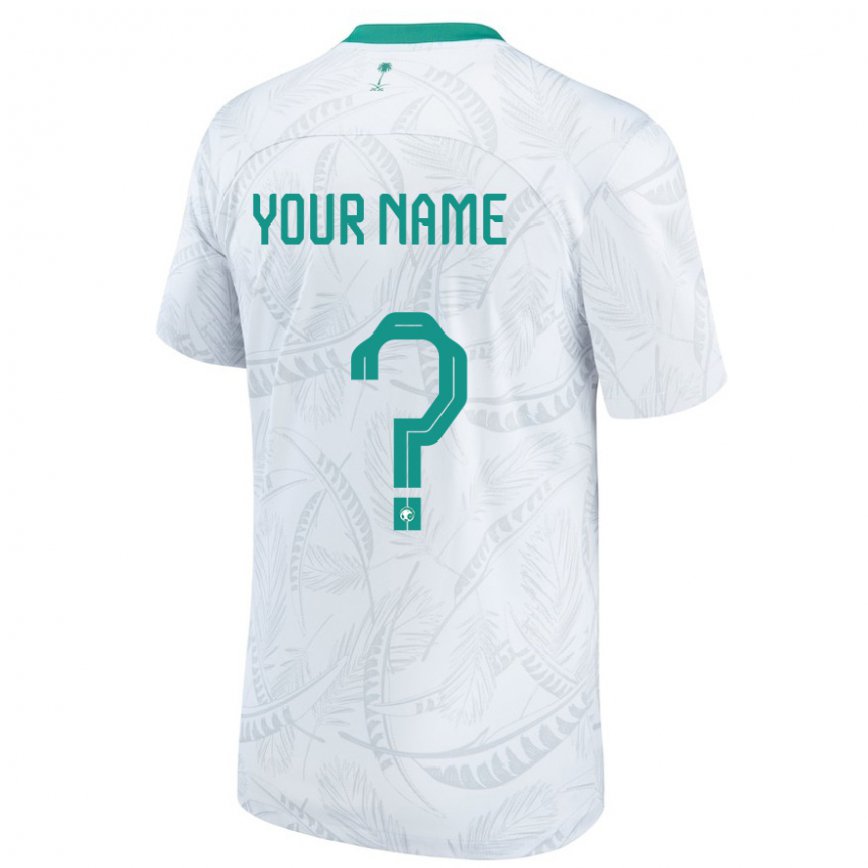 Hombre Camiseta Arabia Saudita Su Nombre #0 Blanco 1ª Equipación 22-24 Perú