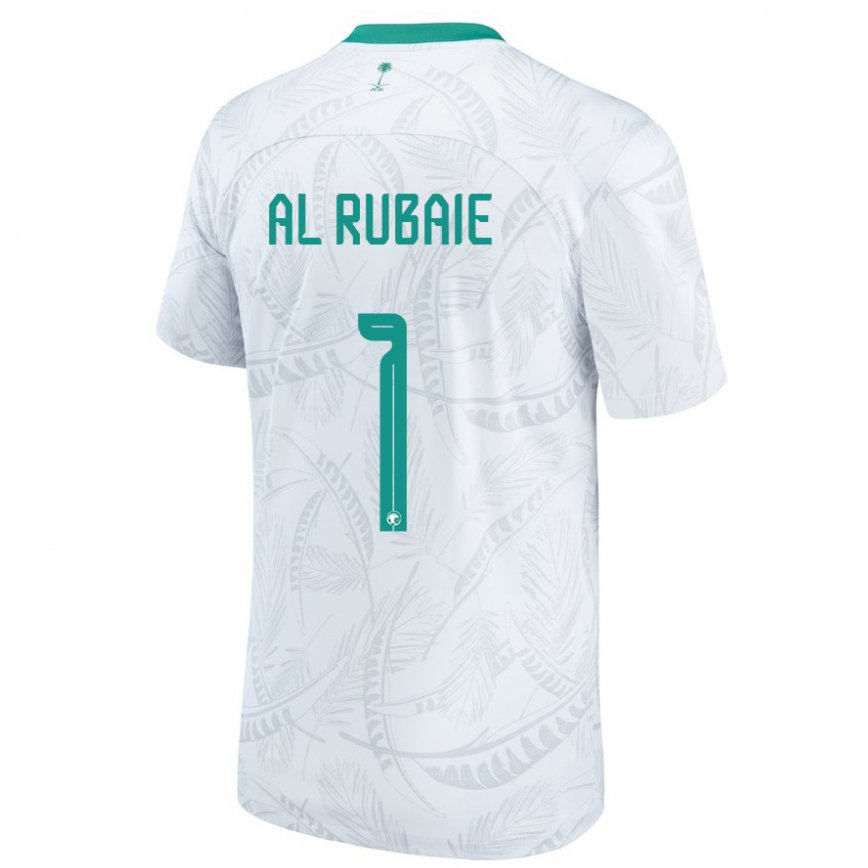 Hombre Camiseta Arabia Saudita Mohammed Al Rubaie #1 Blanco 1ª Equipación 22-24 Perú