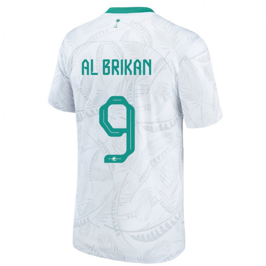 Hombre Camiseta Arabia Saudita Feras Al Brikan #9 Blanco 1ª Equipación 22-24 Perú