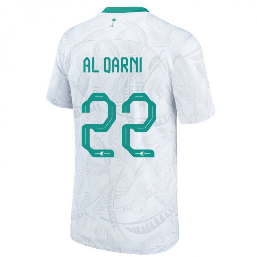 Hombre Camiseta Arabia Saudita Fawaz Al Qarni #22 Blanco 1ª Equipación 22-24 Perú