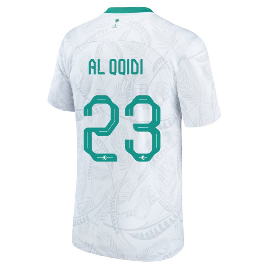 Hombre Camiseta Arabia Saudita Nawaf Al Qqidi #23 Blanco 1ª Equipación 22-24 Perú