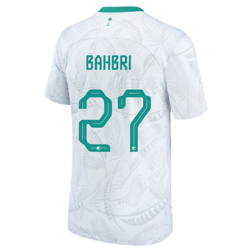 Hombre Camiseta Arabia Saudita Hatan Bahbri #27 Blanco 1ª Equipación 22-24 Perú