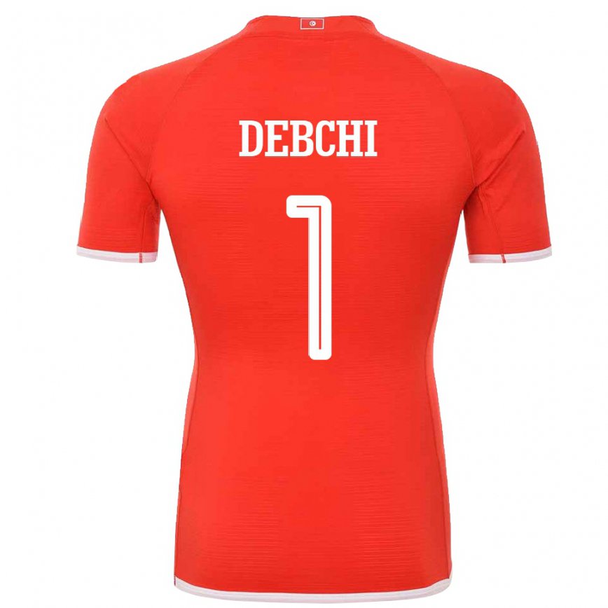 Hombre Camiseta Túnez Mohamed Sedki Debchi #1 Rojo 1ª Equipación 22-24 Perú