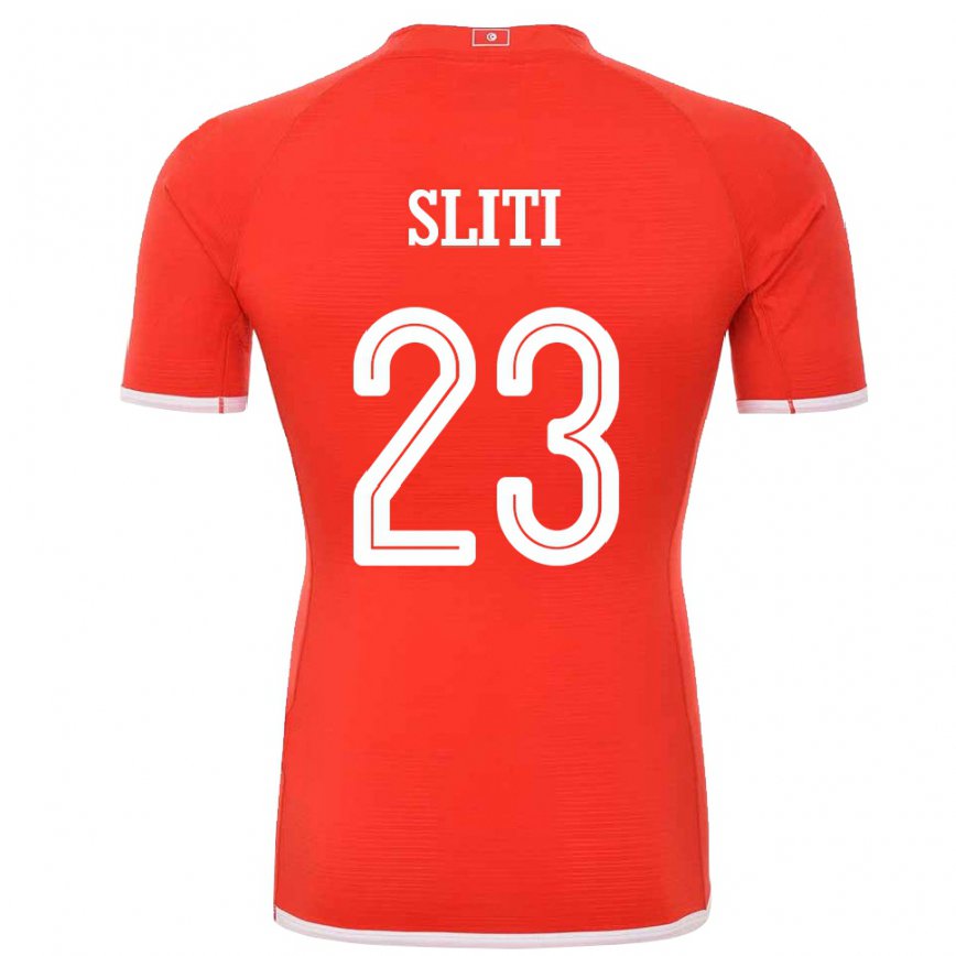 Hombre Camiseta Túnez Naim Sliti #23 Rojo 1ª Equipación 22-24 Perú