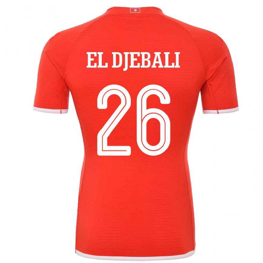 Hombre Camiseta Túnez Chaim El Djebali #26 Rojo 1ª Equipación 22-24 Perú