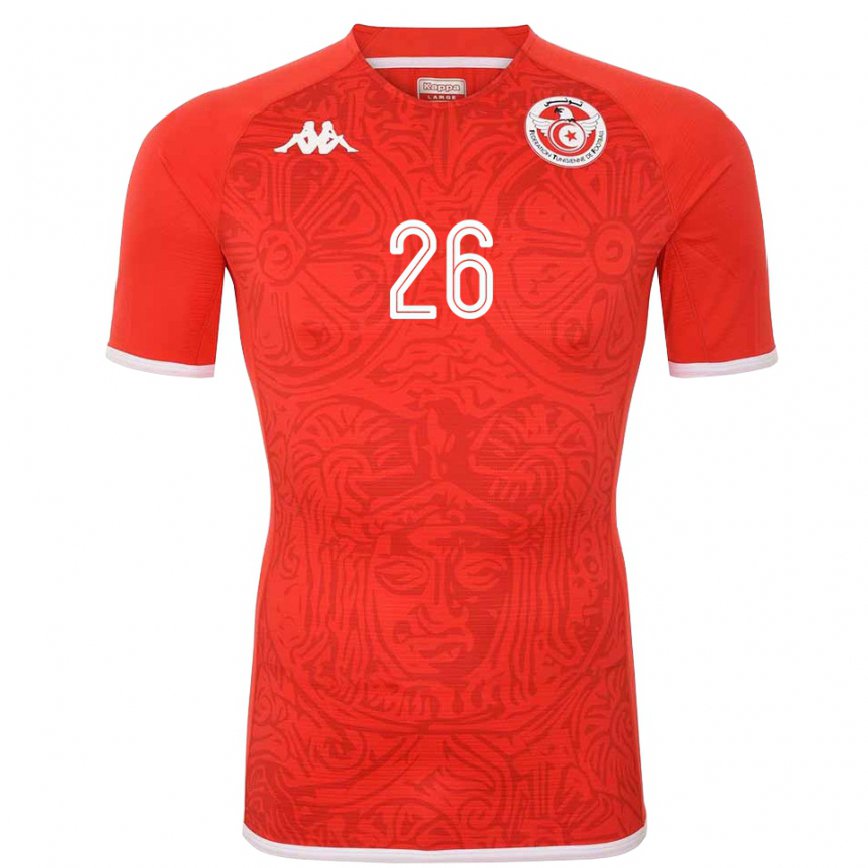 Hombre Camiseta Túnez Chaim El Djebali #26 Rojo 1ª Equipación 22-24 Perú