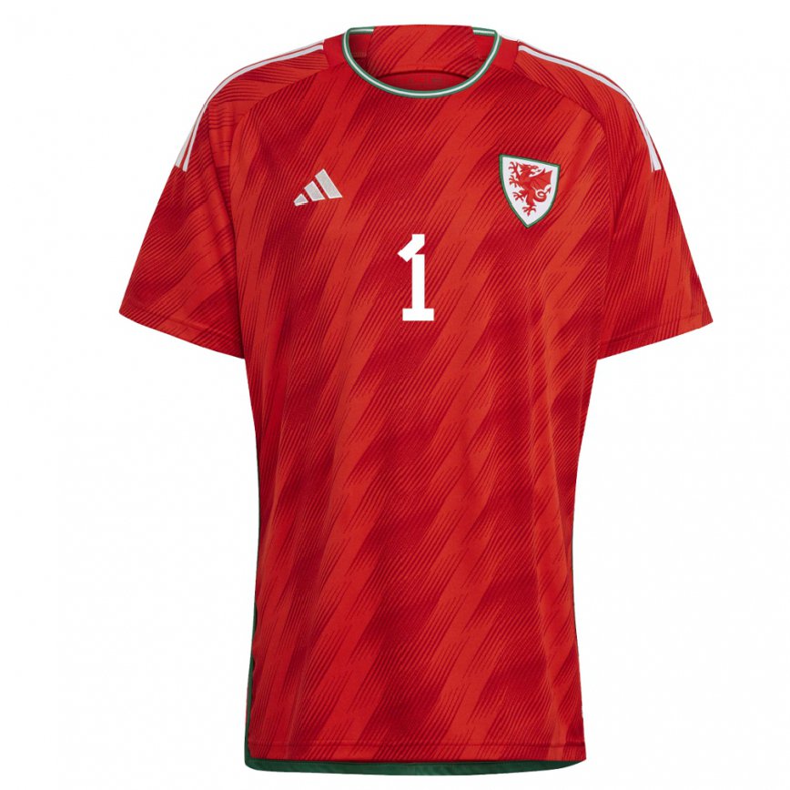 Hombre Camiseta Gales Wayne Hennessey #1 Rojo 1ª Equipación 22-24 Perú