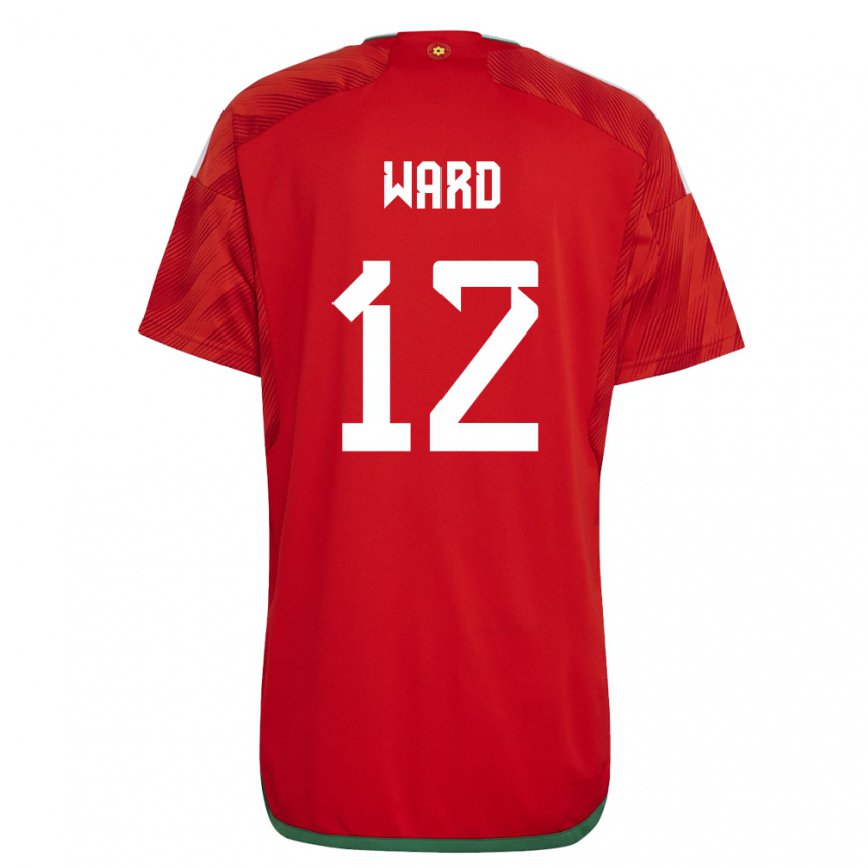 Hombre Camiseta Gales Danny Ward #12 Rojo 1ª Equipación 22-24 Perú