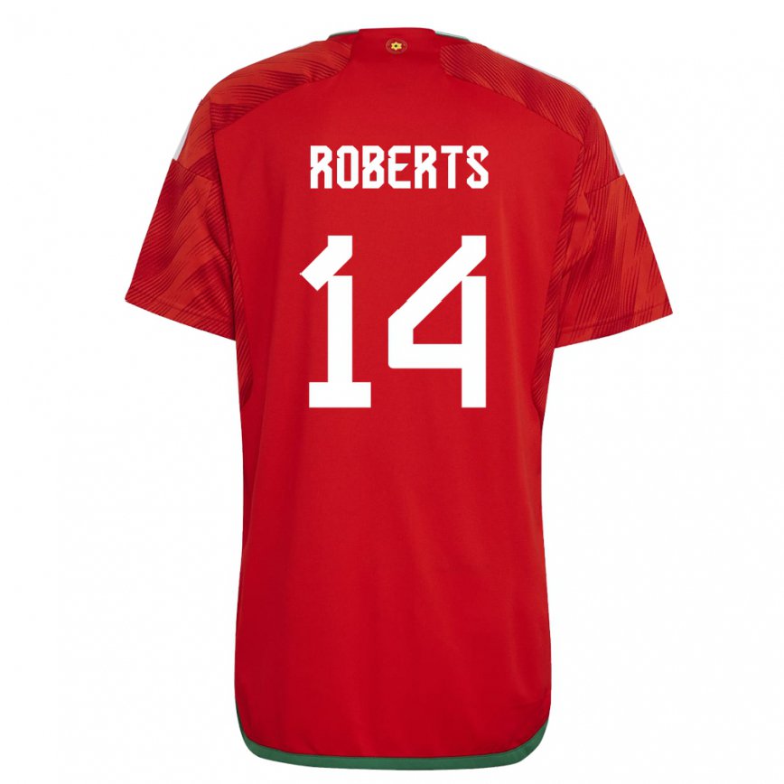 Hombre Camiseta Gales Connor Roberts #14 Rojo 1ª Equipación 22-24 Perú