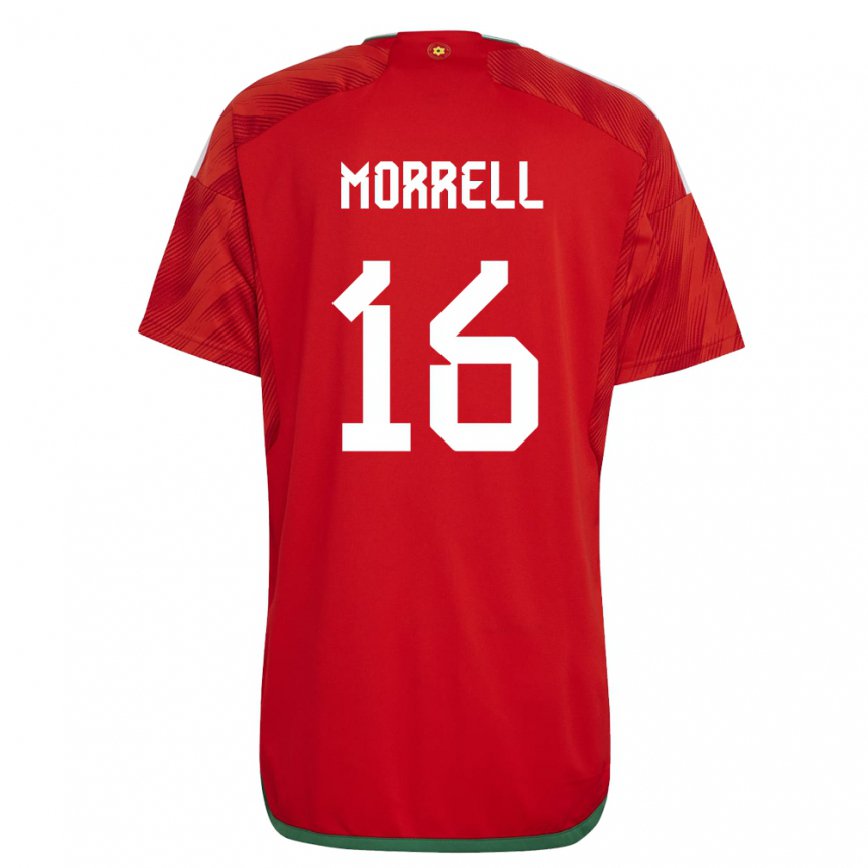 Hombre Camiseta Gales Joe Morrell #16 Rojo 1ª Equipación 22-24 Perú