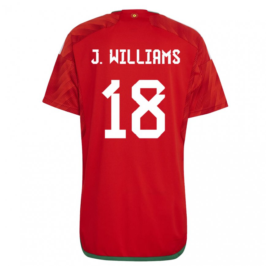 Hombre Camiseta Gales Jonathan Williams #18 Rojo 1ª Equipación 22-24 Perú