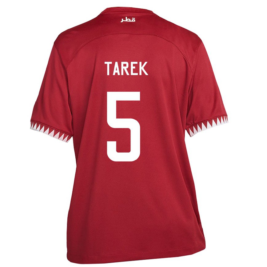 Hombre Camiseta Catar Tarek Salman #5 Granate 1ª Equipación 22-24 Perú