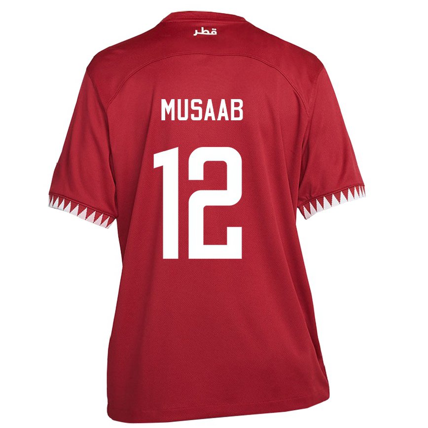 Hombre Camiseta Catar Musaab Khidir #12 Granate 1ª Equipación 22-24 Perú