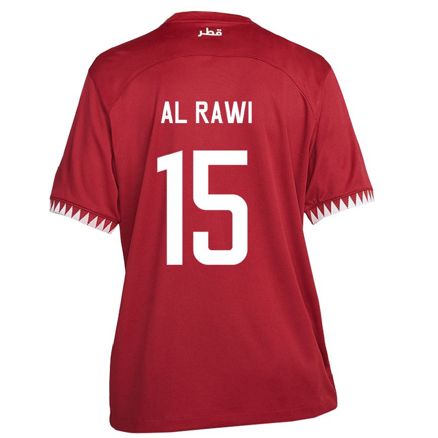 Hombre Camiseta Catar Bassam Al Rawi #15 Granate 1ª Equipación 22-24 Perú