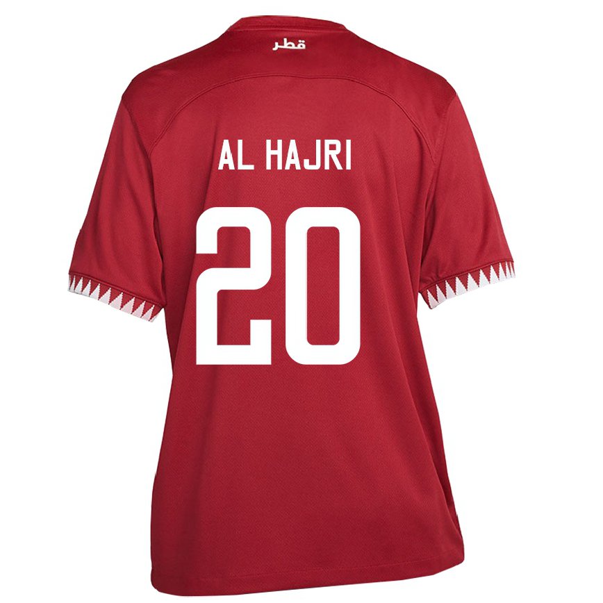 Hombre Camiseta Catar Salem Al Hajri #20 Granate 1ª Equipación 22-24 Perú