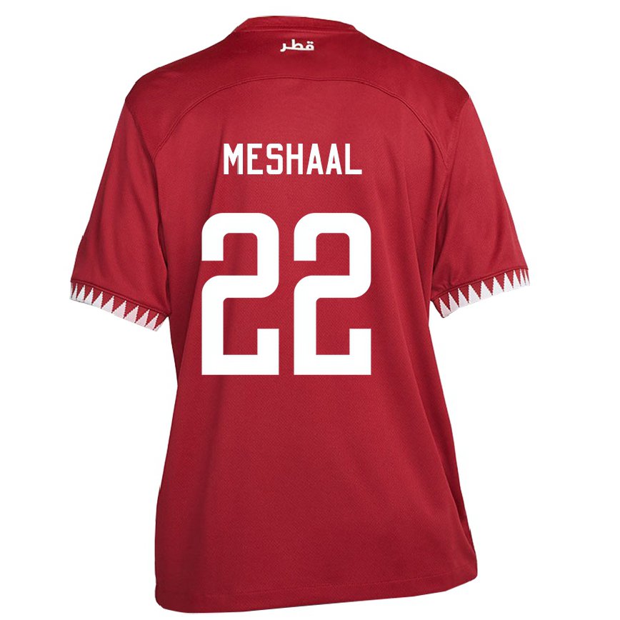 Hombre Camiseta Catar Meshaal Barsham #22 Granate 1ª Equipación 22-24 Perú