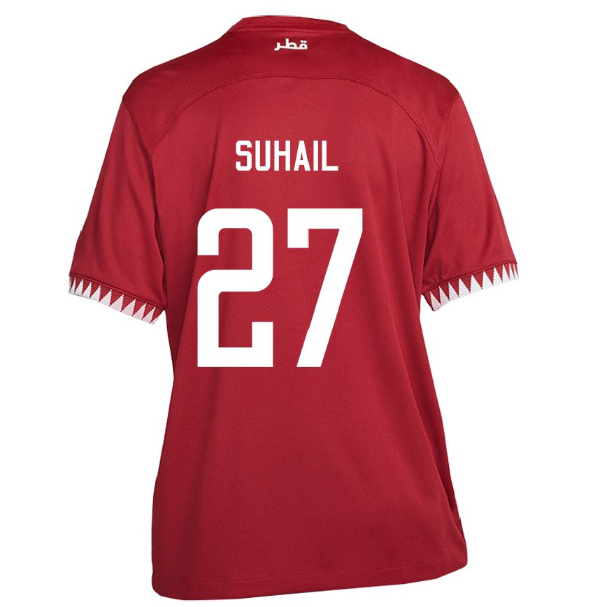 Hombre Camiseta Catar Ahmed Suhail #27 Granate 1ª Equipación 22-24 Perú