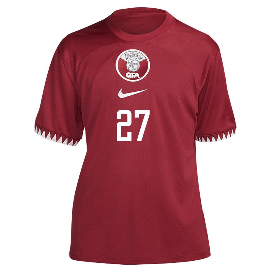 Hombre Camiseta Catar Ahmed Suhail #27 Granate 1ª Equipación 22-24 Perú