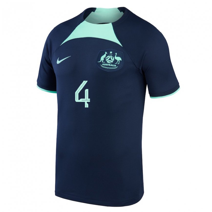 Hombre Camiseta Australia Rhyan Grant #4 Azul Oscuro 2ª Equipación 22-24 Perú