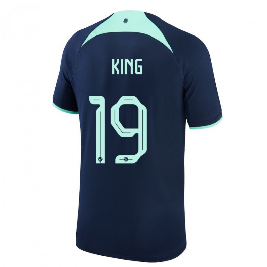 Hombre Camiseta Australia Joel King #19 Azul Oscuro 2ª Equipación 22-24 Perú