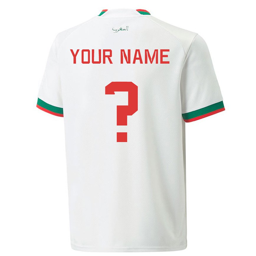 Hombre Camiseta Marruecos Su Nombre #0 Blanco 2ª Equipación 22-24 Perú