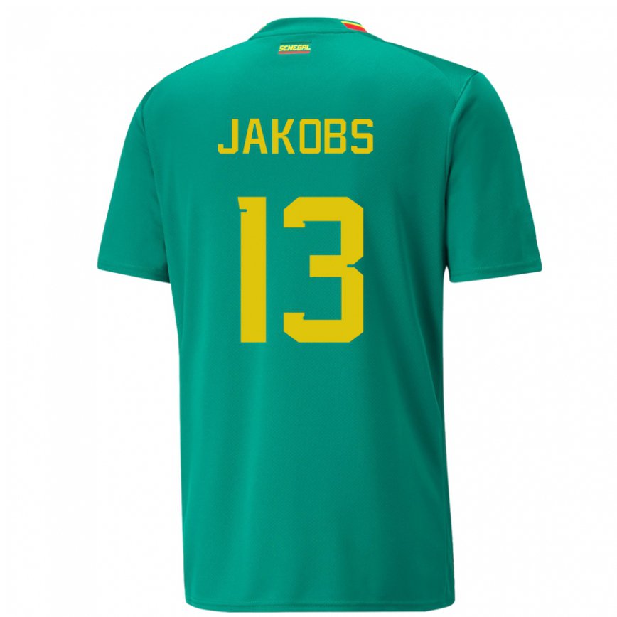 Hombre Camiseta Senegal Ismail Jakobs #13 Verde 2ª Equipación 22-24 Perú