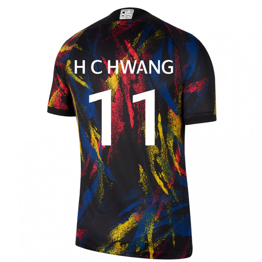 Hombre Camiseta Corea Del Sur Hee-chan Hwang #11 Multicolores 2ª Equipación 22-24 Perú