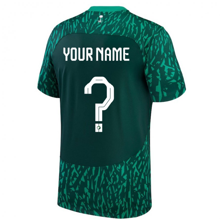 Hombre Camiseta Arabia Saudita Su Nombre #0 Verde Oscuro 2ª Equipación 22-24 Perú