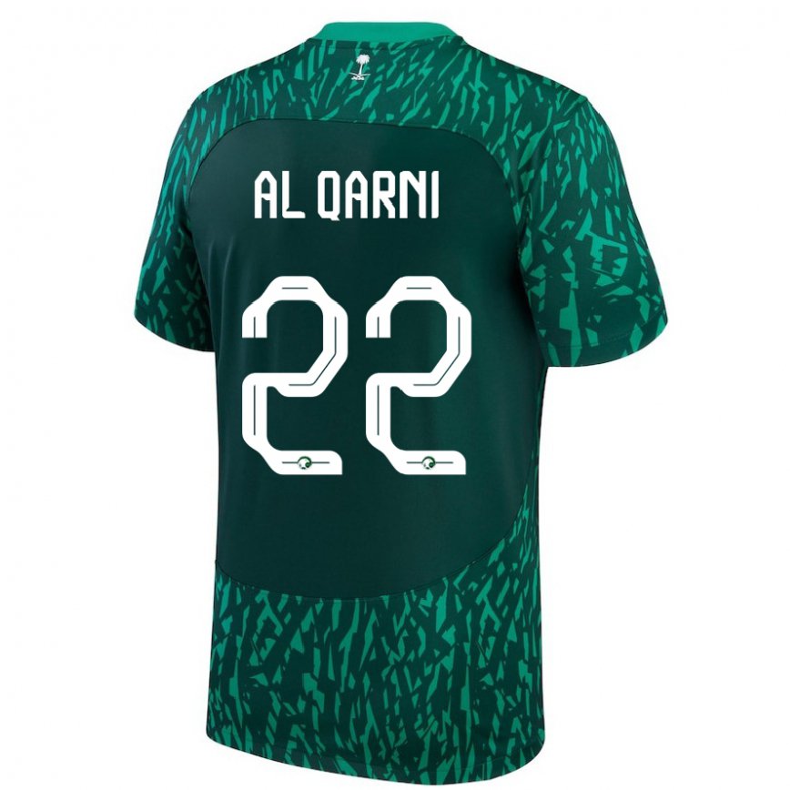 Hombre Camiseta Arabia Saudita Fawaz Al Qarni #22 Verde Oscuro 2ª Equipación 22-24 Perú