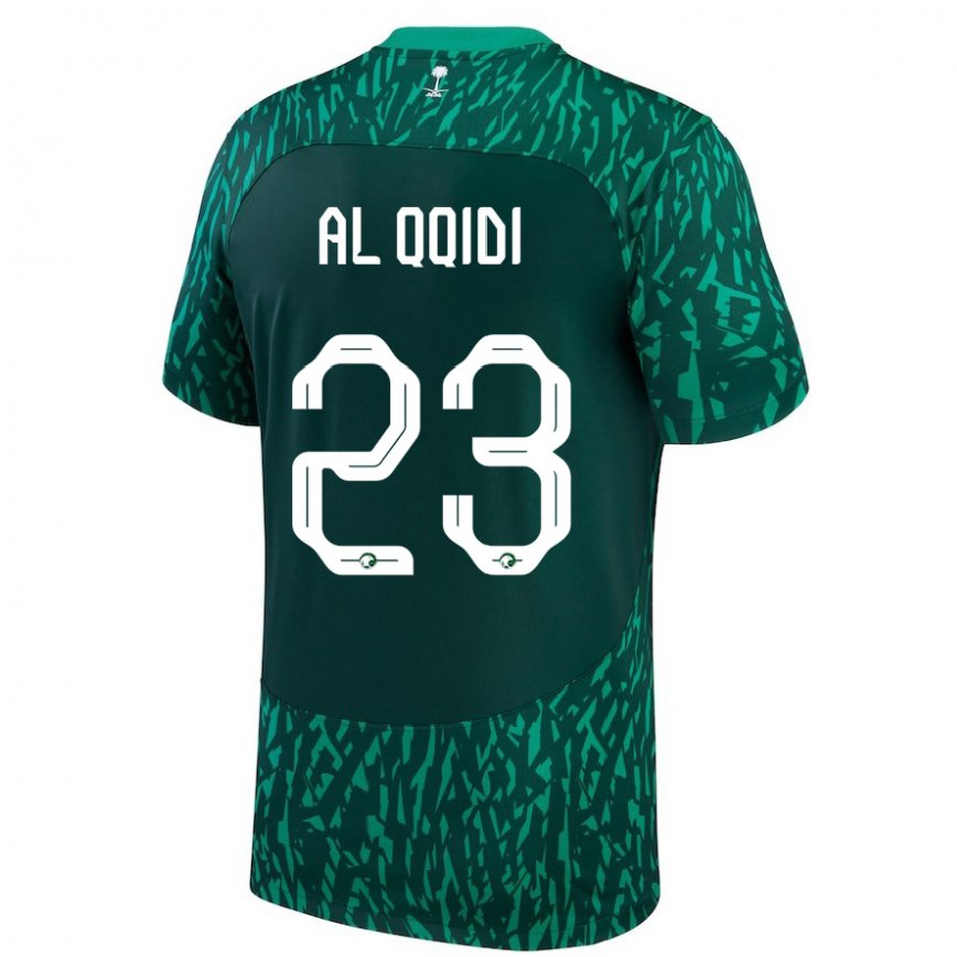 Hombre Camiseta Arabia Saudita Nawaf Al Qqidi #23 Verde Oscuro 2ª Equipación 22-24 Perú