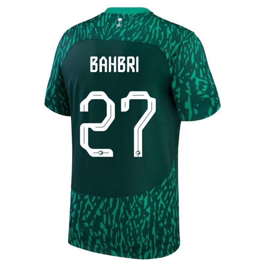 Hombre Camiseta Arabia Saudita Hatan Bahbri #27 Verde Oscuro 2ª Equipación 22-24 Perú