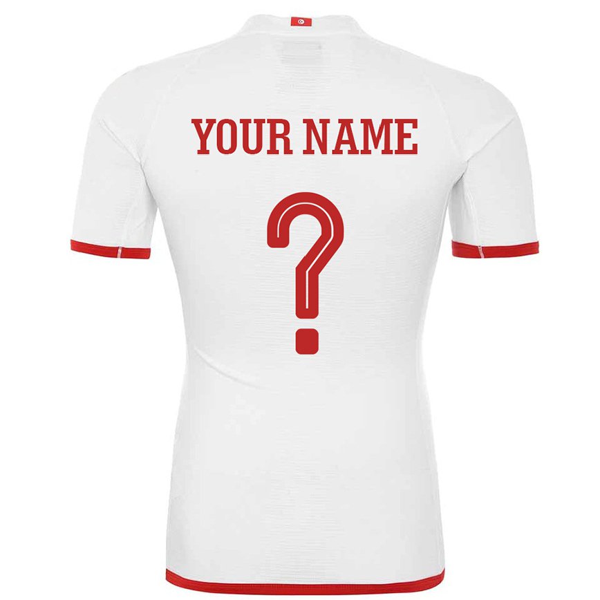 Hombre Camiseta Túnez Su Nombre #0 Blanco 2ª Equipación 22-24 Perú