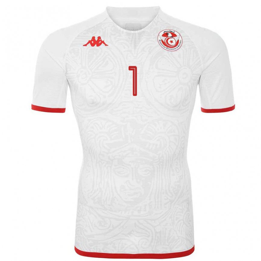 Hombre Camiseta Túnez Mohamed Sedki Debchi #1 Blanco 2ª Equipación 22-24 Perú