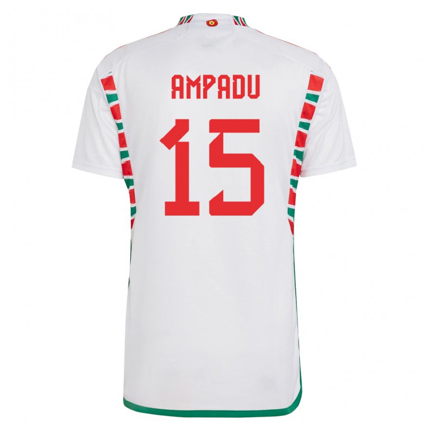 Hombre Camiseta Gales Ethan Ampadu #15 Blanco 2ª Equipación 22-24 Perú