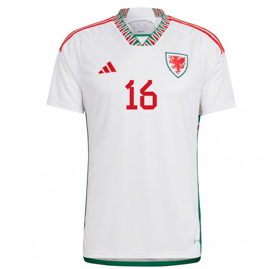 Hombre Camiseta Gales Joe Morrell #16 Blanco 2ª Equipación 22-24 Perú