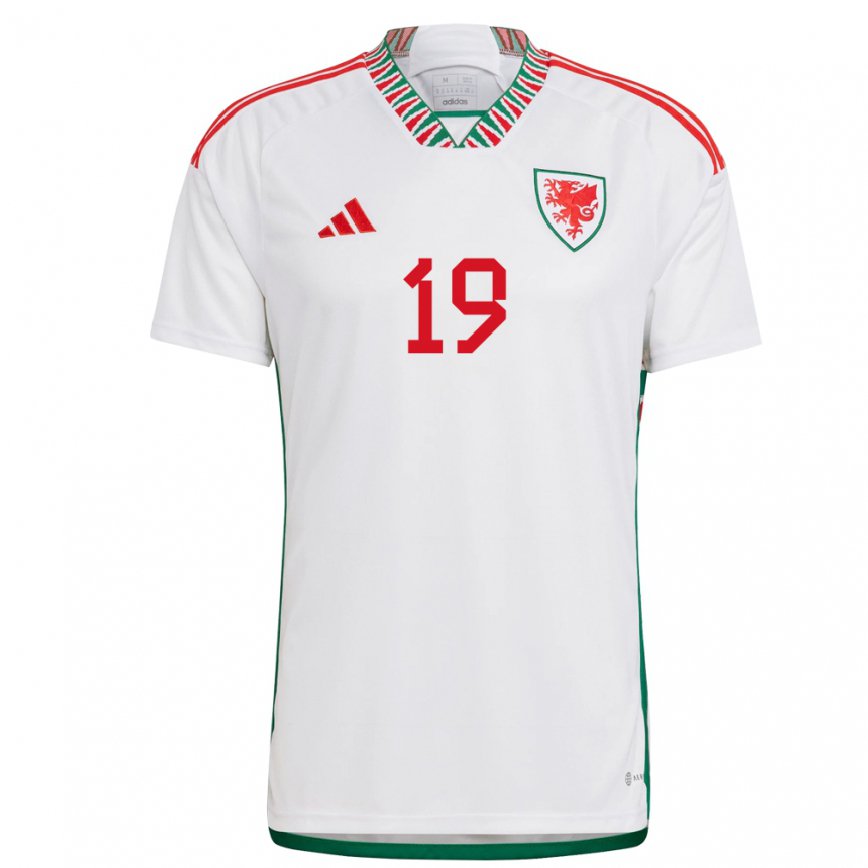 Hombre Camiseta Gales Mark Harris #19 Blanco 2ª Equipación 22-24 Perú