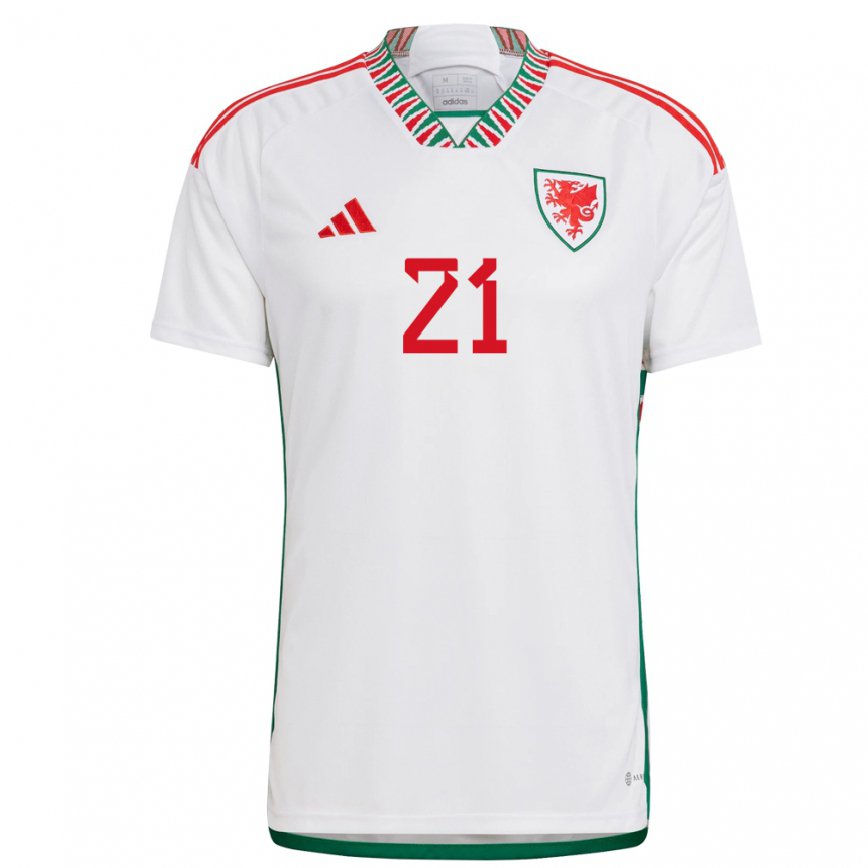 Hombre Camiseta Gales Tom King #21 Blanco 2ª Equipación 22-24 Perú