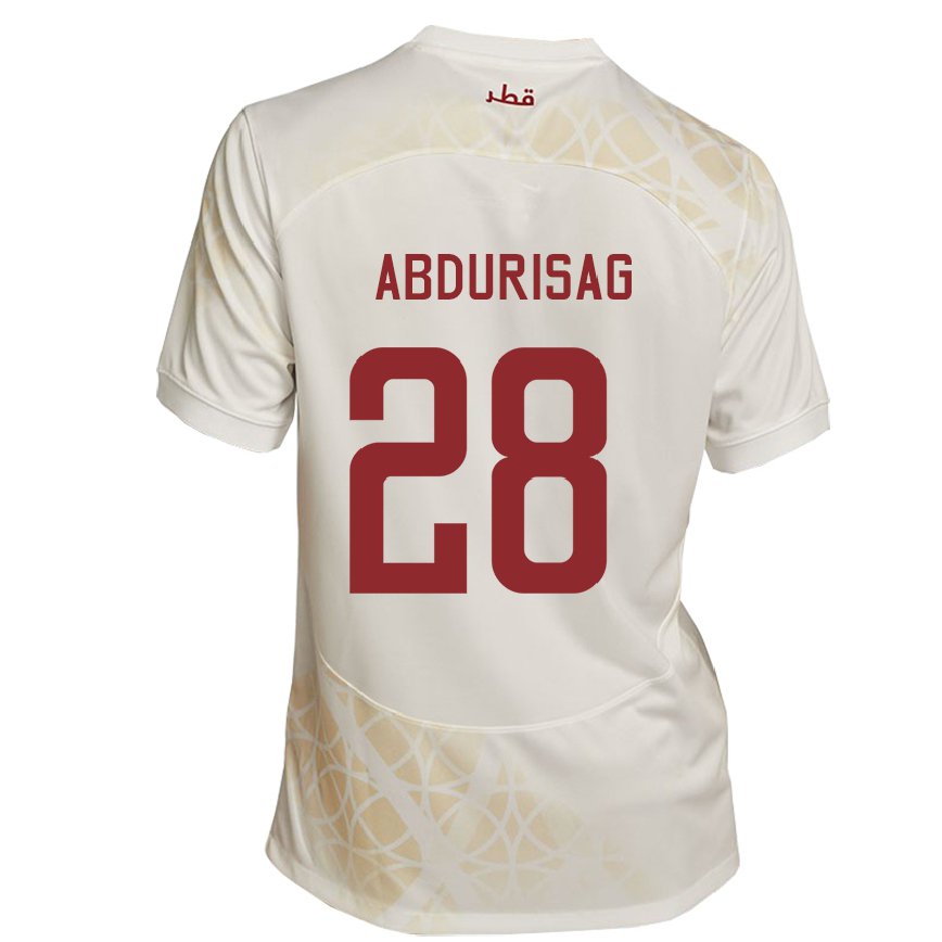 Hombre Camiseta Catar Yusuf Abdurisag #28 Beis Dorado 2ª Equipación 22-24 Perú