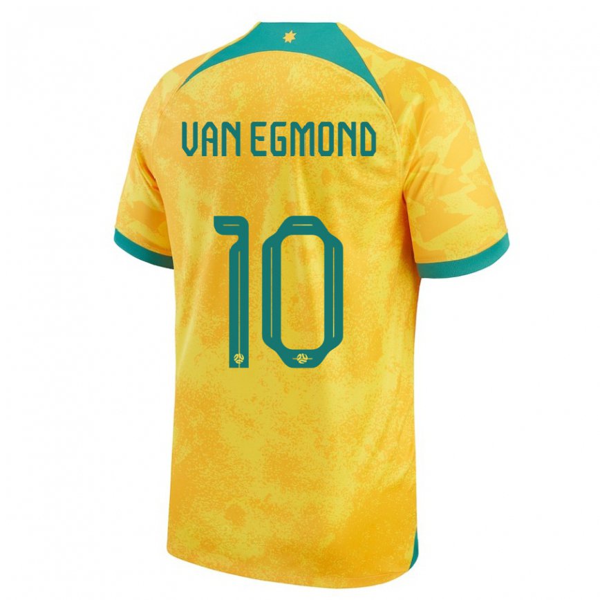 Niño Camiseta Australia Emily Van Egmond #10 Dorado 1ª Equipación 22-24 Perú