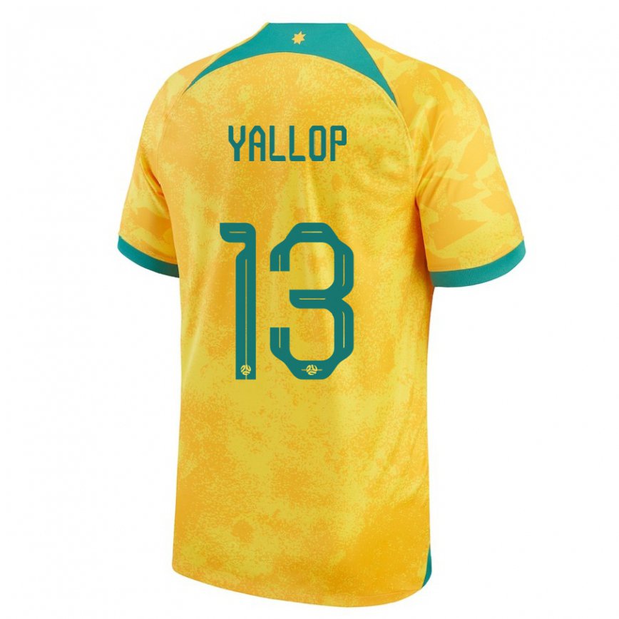 Niño Camiseta Australia Tameka Yallop #13 Dorado 1ª Equipación 22-24 Perú