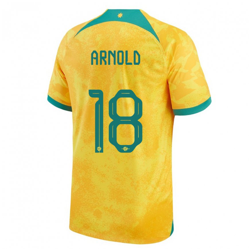 Niño Camiseta Australia Mackenzie Arnold #18 Dorado 1ª Equipación 22-24 Perú