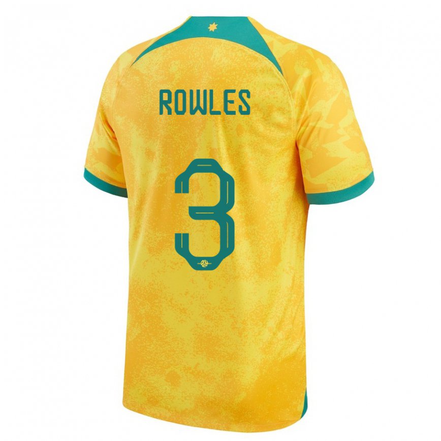 Niño Camiseta Australia Kye Rowles #3 Dorado 1ª Equipación 22-24 Perú