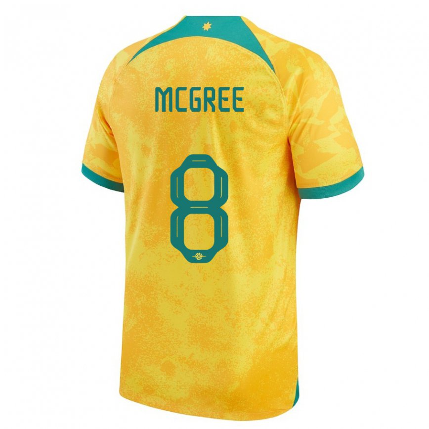 Niño Camiseta Australia Riley Mcgree #8 Dorado 1ª Equipación 22-24 Perú