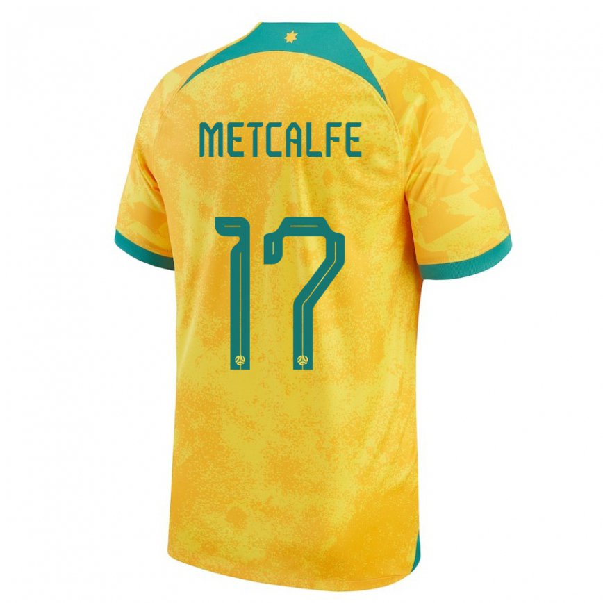 Niño Camiseta Australia Conor Metcalfe #17 Dorado 1ª Equipación 22-24 Perú