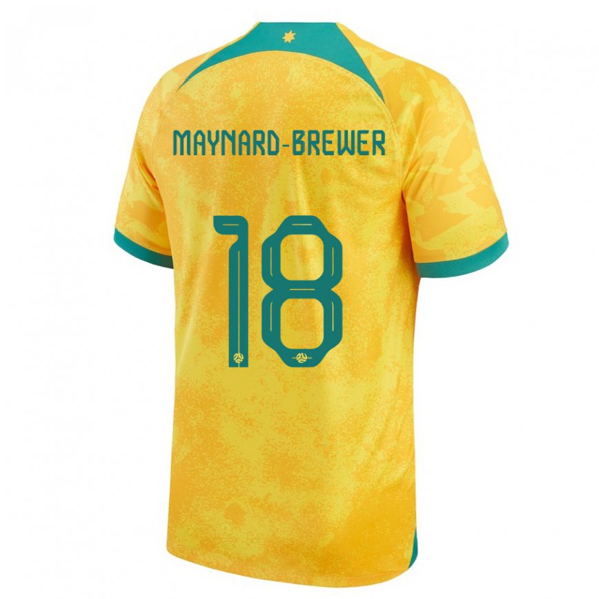 Niño Camiseta Australia Ashley Maynard Brewer #18 Dorado 1ª Equipación 22-24 Perú