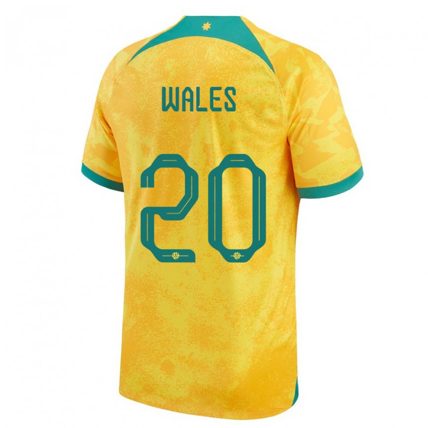 Niño Camiseta Australia Lachlan Wales #20 Dorado 1ª Equipación 22-24 Perú