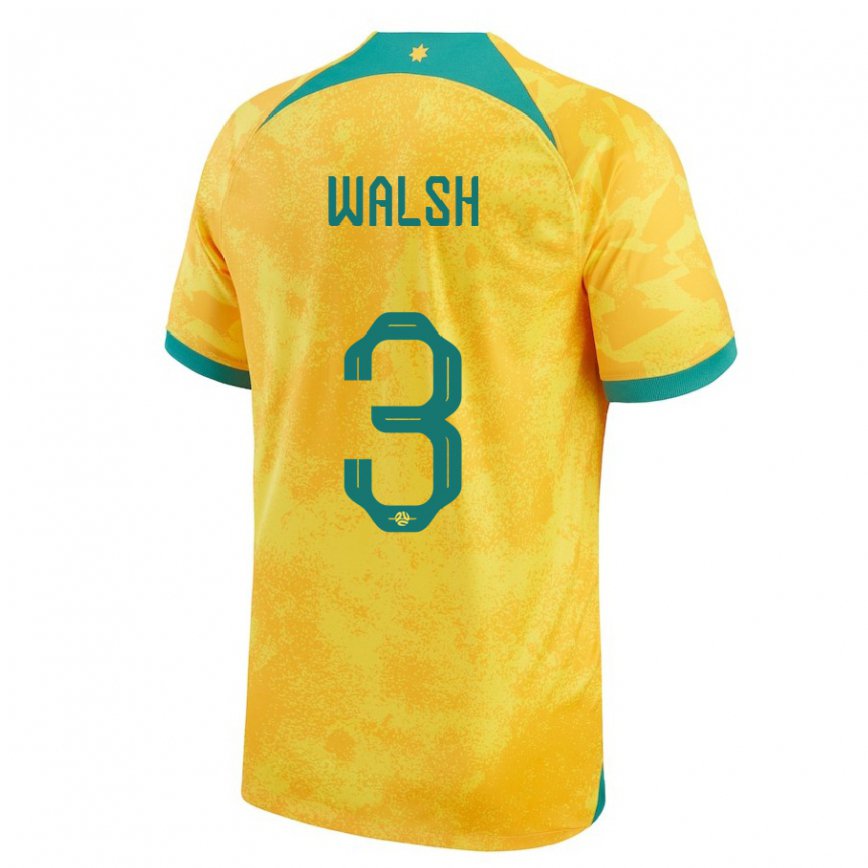 Niño Camiseta Australia Daniel Walsh #3 Dorado 1ª Equipación 22-24 Perú