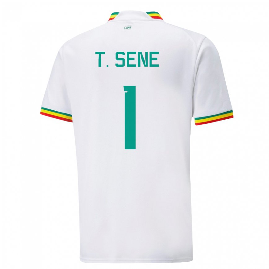 Niño Camiseta Senegal Thiaba Gueye Sene #1 Blanco 1ª Equipación 22-24 Perú