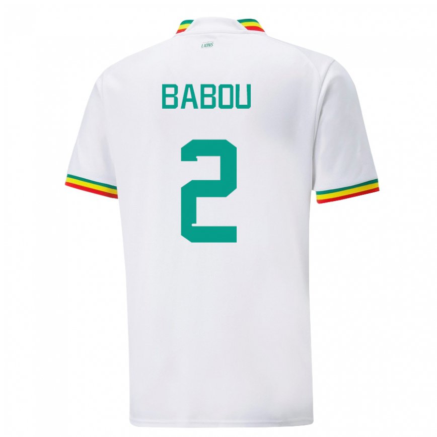 Niño Camiseta Senegal Marieme Babou #2 Blanco 1ª Equipación 22-24 Perú